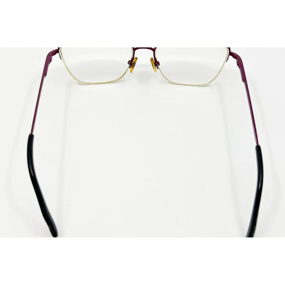 Saki Eyeglasses Womens Burgundy Semi-Rimless Metal Frames 52-16-140 MOD.410